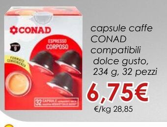 Conad Capsule caffè conad compatibili dolce gusto offerta