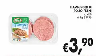 Hamburger di pollo fileni g 400
