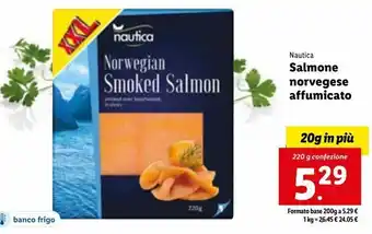Lidl Nautica salmone norvegese affumicato 220g offerta