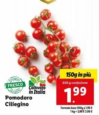 Lidl Pomodoro ciliegino 650g offerta