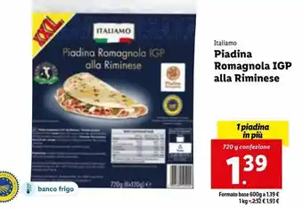 Lidl Italiamo piadina romagnola igp alla riminese 720g offerta