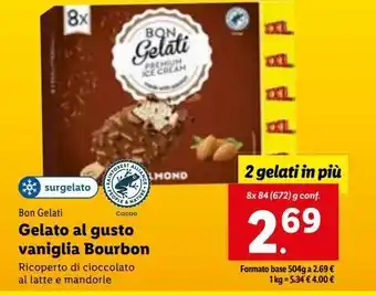 Lidl Bon gelati gelato al gusto vaniglia bourbon 8x84g offerta