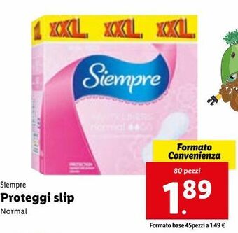 Lidl Siempre proteggi slip 80 pezzi offerta