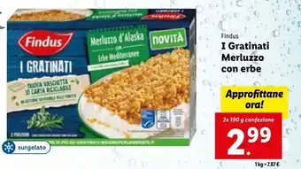 Lidl Findus i gratinati merluzzo con erbe 2x190g offerta