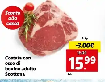 Lidl Costata con osso di bovino adulto scottona al kg offerta