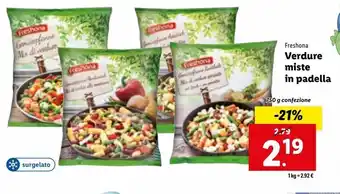 Lidl Freshona verdure miste in padella 750g offerta