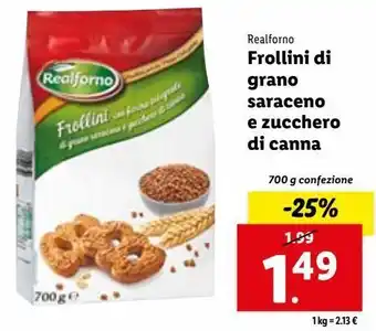 Realforno frollini di grano saraceno e zucchero di canna 700g