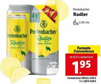 Lidl Perlenbacher radler 4x0,5l offerta