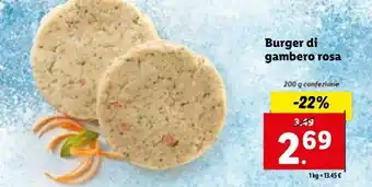 Lidl Burger di gambero rosa 200g offerta