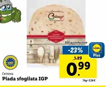 Lidl Certossa piada sfogliata igp 390g offerta