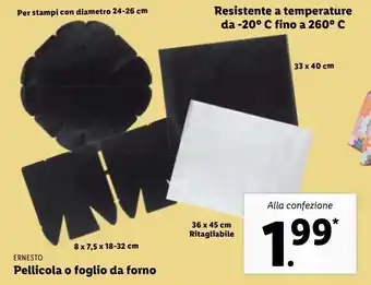 Lidl Ernesto accessori pellicola o foglio da forno offerta