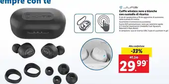 Lidl Cuffie wireless nere o bianche con custodia di ricarica offerta