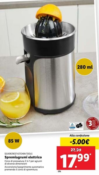 Lidl Silvercrest kitchen tools spremiagrumi elettrico offerta