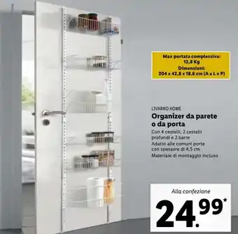 Lidl Livarno home organizer da parete o da porta offerta