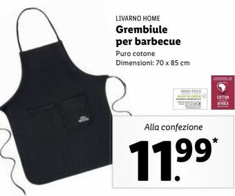 Lidl Livarno home grembiule per barbecue offerta