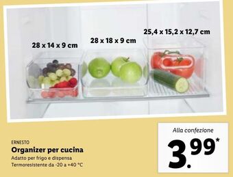 Lidl Ernesto organizer per cucina offerta
