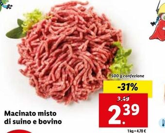 Lidl Macinato misto di suino e bovino offerta