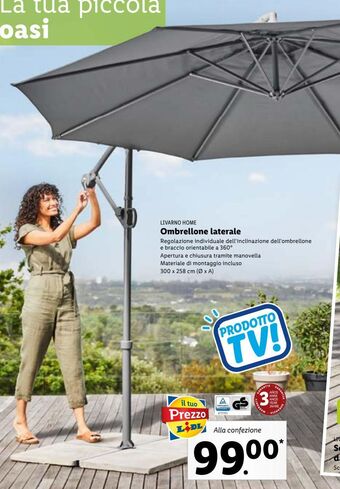 Lidl Livarno home ombrellone laterale offerta