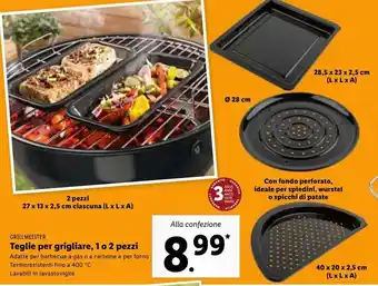 Lidl Grillmeister teglie per grigliare, 1 o 2 pezzi offerta