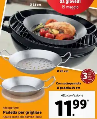 Lidl Grillmeister padella per grigliare offerta