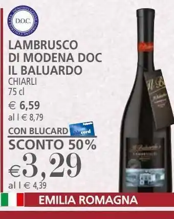 Lambrusco di modena doc il baluardo chiarli 75 cl