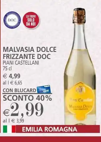 Malvasia dolce frizzante doc piani castellani 75 cl