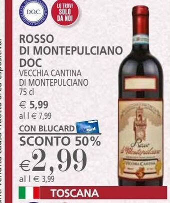 Il Gigante Rosso montepulciano doc vecchia cantina di montepulciano 75 cl offerta