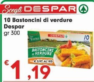 Despar 10 bastoncini di verdure despar gr 300 offerta