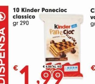 Despar 10 kinder panecioc classico gr 290 offerta