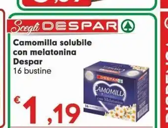 Despar Camomilla solubile con melatonina despar 16 bustine offerta