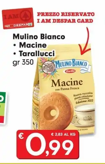 Eurospar Mulino bianco macine, tarallucci gr 350 offerta
