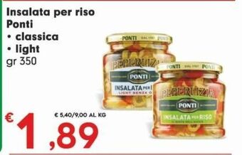 Despar Insalata per riso ponti classica light gr 350 offerta