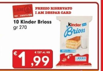 Eurospar 10 kinder brioss gr 270 offerta