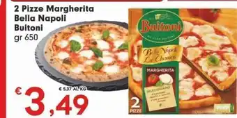 Eurospar 2 pizza margherita buitoni bella napoli g 650 offerta