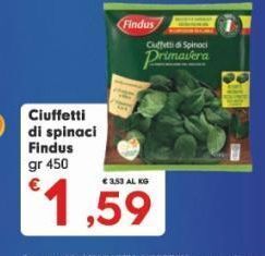 Eurospar Ciuffetti di spinaci findus gr 450 offerta