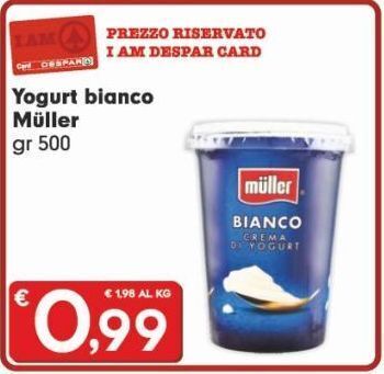 Eurospar Yogurt muller bianco gr 500 offerta