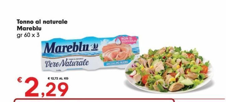 Eurospar Tonno al naturale mareblu gr 60x3 offerta