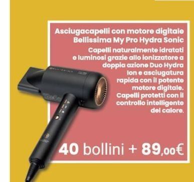 Eurospar Asciugacapelli con motore digitale belissima my pro hydra sonic offerta