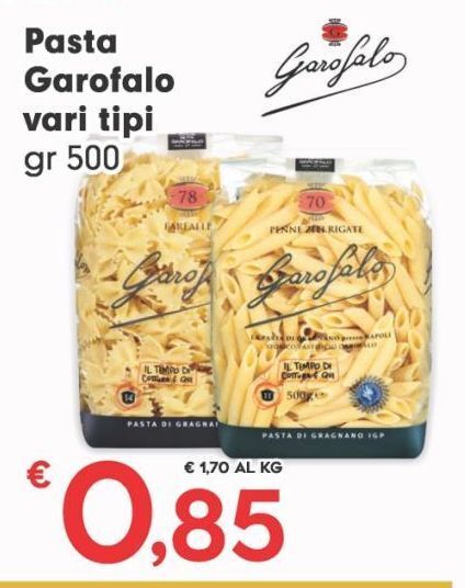 Fantinato Group Pasta garofalo vari tipi gr 500 offerta