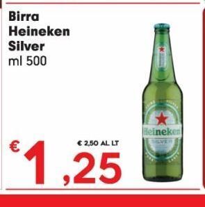 Eurospar Birra heineken silver ml 500 offerta