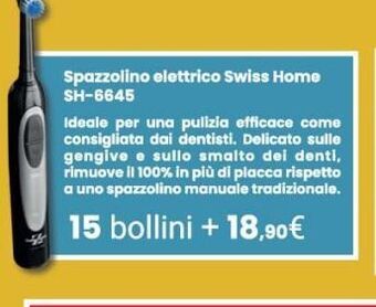 Eurospar Spazzolino elettrico swiss home sh-6645 offerta