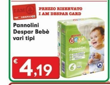 Eurospar Pannolini despar bebè vari tipi offerta