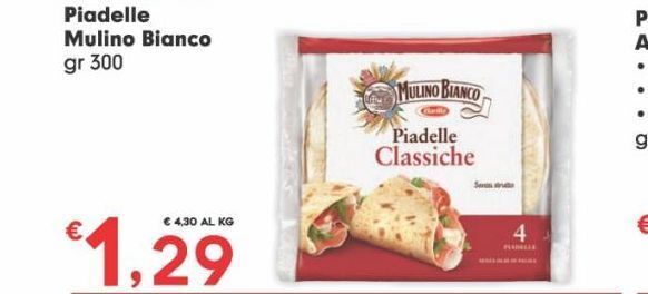 Fantinato Group Piadelle mulino bianco g 300 offerta