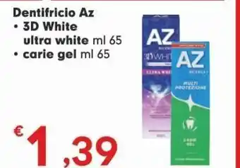Dentifricio az 3 d white ultra white * carie gel 65 / 75