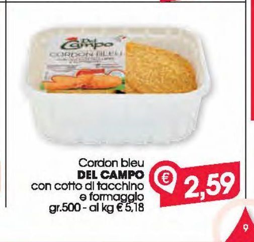 Despar Cordon bleu del campo con cotto di tacchino e formaggio gr 500 offerta