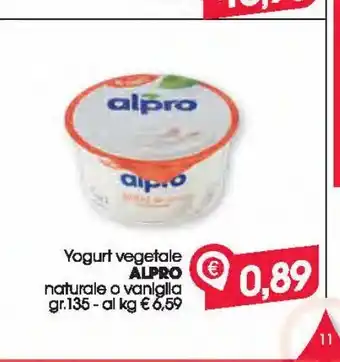 Despar Yogurt vegetale alpro naturale e vaniglia gr 135 offerta