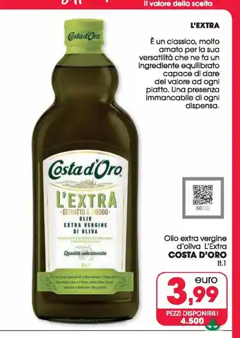 Despar Olio extra vergine di oliva costa d'oro offerta