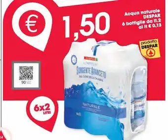 Despar Acqua naturale despar 6 bottiglie da lt 2 offerta