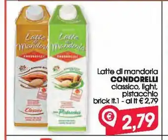 Despar Latte di mandorla condorelli classico light pistacchio brick lt 1 offerta