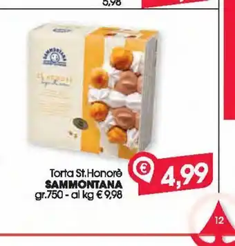 Despar Torta st. honore sammontana gr 750 offerta